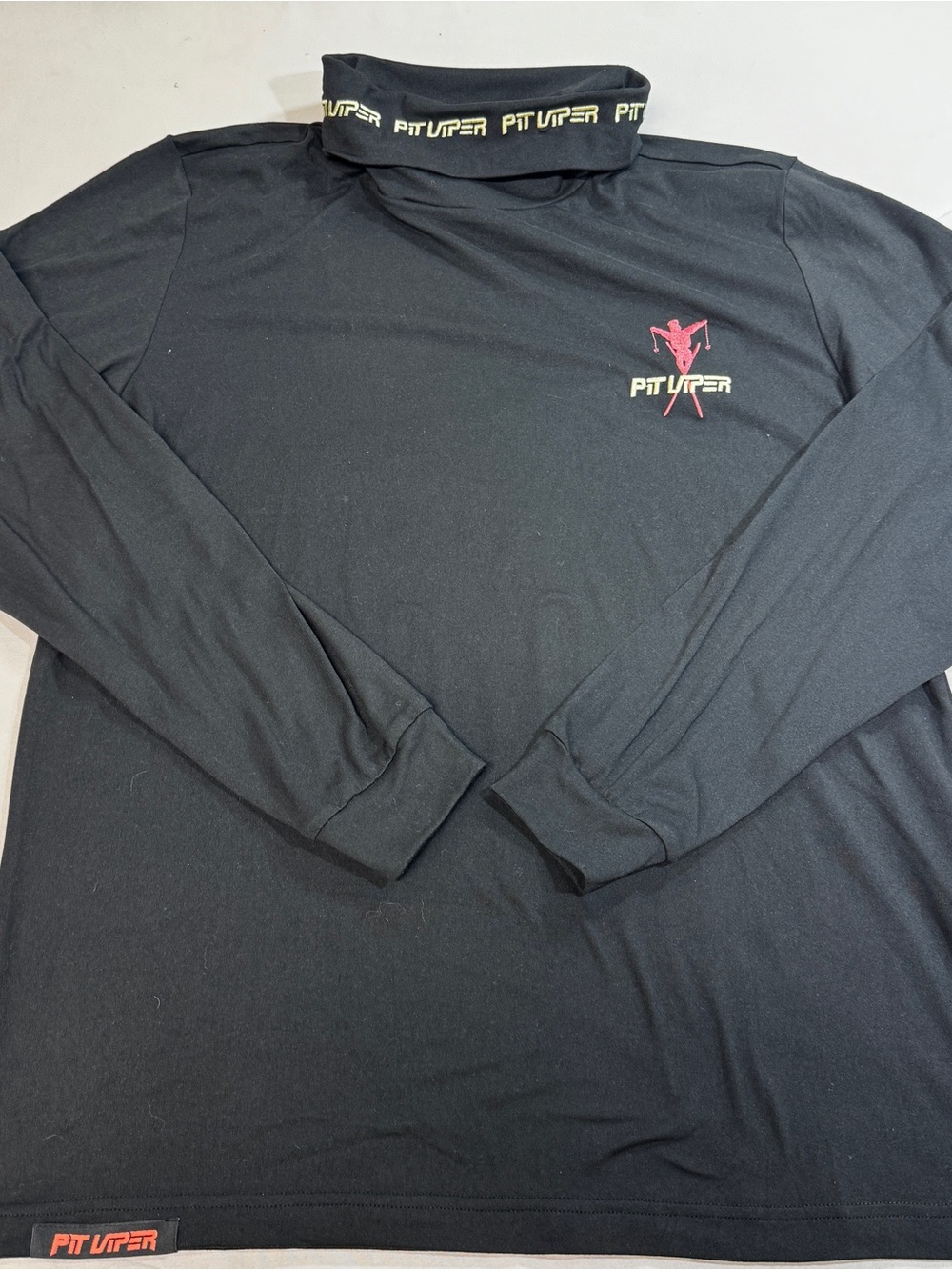 Pit Viper Chris Cross Long Sleeve Turtleneck Men's Size Large Black 100% Cotton